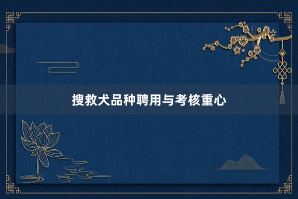 搜救犬品种聘用与考核重心